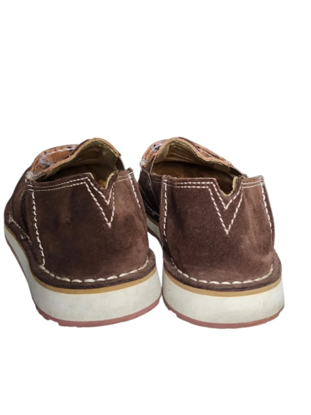 Ariat Cruiser NWOT Coffee Bean Suede Chocolate Snake Print Slip On Shoes 6.5